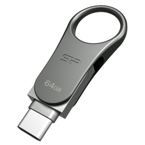 Pendrive Silicon Power Mobile C80 64GB Dual USB 3.1/Type-C Silver (SP064GBUC3C80V1S)-1031847