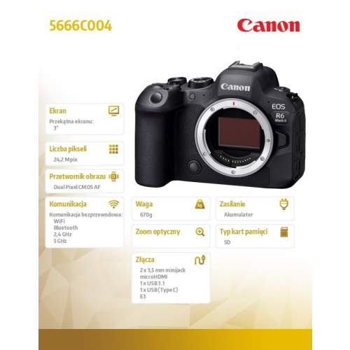 Aparat bezlusterkowy EOS R6 Mark II 5666C004 V5 + Obiektyw RF 50mm F1.8 STM 4515C005-10325296