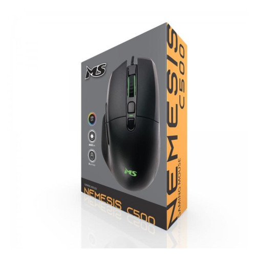 Mysz gamingowa przewodowa Nemesis C500 8000 DPI RGB LED czarna -10329676