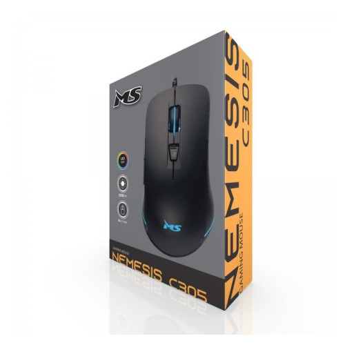 Mysz gamingowa przewodowa Nemesis C305 3200 DPI 6P RGB LED czarna -10329683