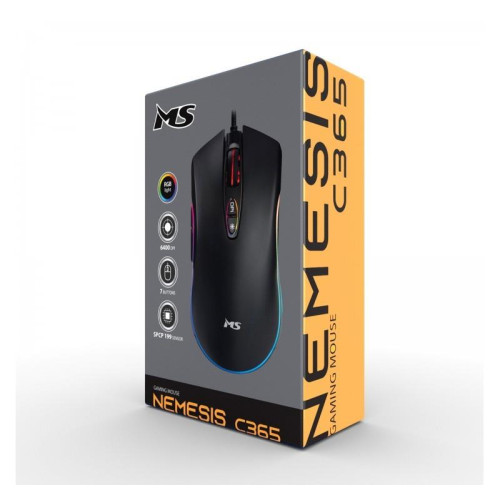 Mysz gamingowa przewodowa Nemesis C365 6400 DPI 7P RGB LED programowalne przyciski czarna-10329696