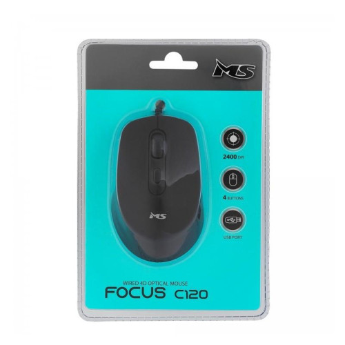 Mysz przewodowa Focus C120 2400 DPI czarna-10329742