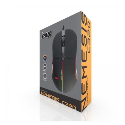 Mysz gamingowa przewodowa Nemesis C320 6400 DPI 7P RGB LED czarna-10329759