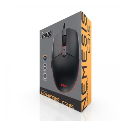 Mysz gamingowa przewodowa Nemesis C315 2400 DPI programowalne przyciski czarna -10329764