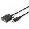 Kabel adapter Displayport z zatrzaskiem 1080p 60Hz FHD Typ DP/DVI-D (24+1) M/M czarny 2m-1042054