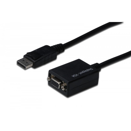 Kabel adapter Displayport z zatrzaskiem 1080p 60Hz FHD Typ DP/DSUB15 M/Ż 0,15m Czarny -1041622