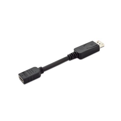 Kabel adapter Displayport z zatrzaskiem 1080p 60Hz FHD Typ DP/HDMI A M/Ż czarny 0,15m-1042057