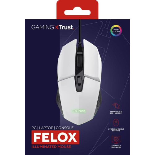 Mysz gamingowa TRUST GXT109P Felox Biała-10480453