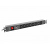 Listwa zasilająca Rack PDU 19 cali 1U 16A 8X IEC C13 2m czarna C20-7815515