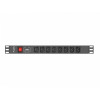 Listwa zasilająca Rack PDU 19 cali 1U 16A 8X IEC C13 2M Czarna -1050115