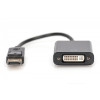 Kabel adapter Displayport z zatrzaskiem 1080p 60Hz FHD Typ DP/DVI-I (24+5) M/Ż czarny 0,15m-10543574