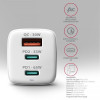 ACU-DPQ65W Ładowarka sieciowa GaN 65W, 3x port (USB-A + dual USB-C) PD3.0/QC4+/PPS/Apple, biała-10548499