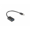 Adapter USB C(M)-USB-A (F)2.0 0.15M OTG Czarny -1056004