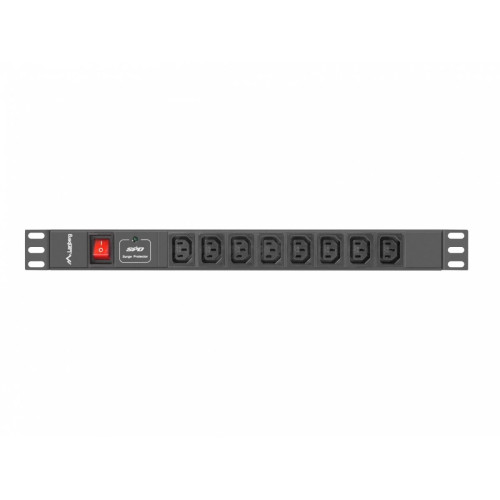 Listwa zasilająca Rack PDU 19 cali 1U 16A 8X IEC C13 2M Czarna -1050115