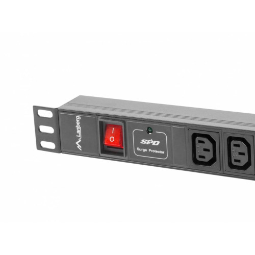 Listwa zasilająca Rack PDU 19 cali 1U 16A 8X IEC C13 2M Czarna -1050116