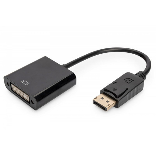 Kabel adapter Displayport z zatrzaskiem 1080p 60Hz FHD Typ DP/DVI-I (24+5) M/Ż czarny 0,15m-10543573