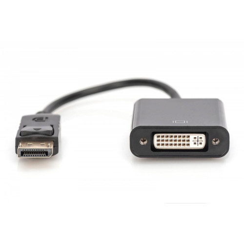 Kabel adapter Displayport z zatrzaskiem 1080p 60Hz FHD Typ DP/DVI-I (24+5) M/Ż czarny 0,15m-10543574