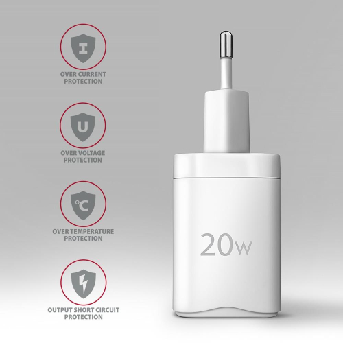 ACU-PQ20W Ładowarka sieciowa 20W QC3.0/AFC/FCP + PD type-C Biała-10548482