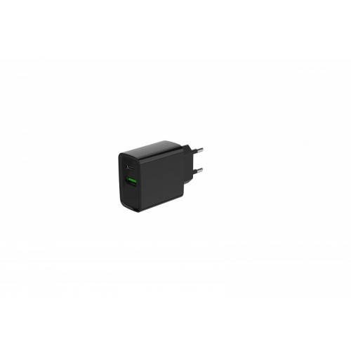Ładowarka PowerDelivery USB-A USB-C 20W Czarna