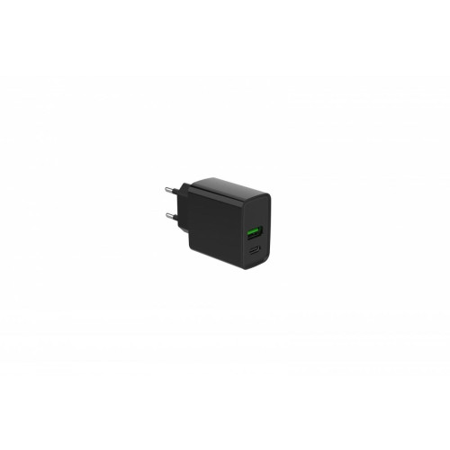 Ładowarka PowerDelivery USB-A USB-C 20W Czarna-10549241