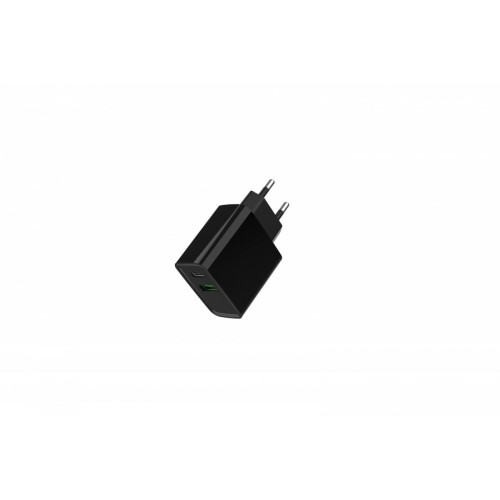 Ładowarka PowerDelivery USB-A USB-C 20W Czarna-10549243