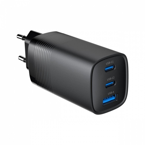 Ładowarka PowerDelivery 1xA 2xC GaN 65W Czarna-10549259