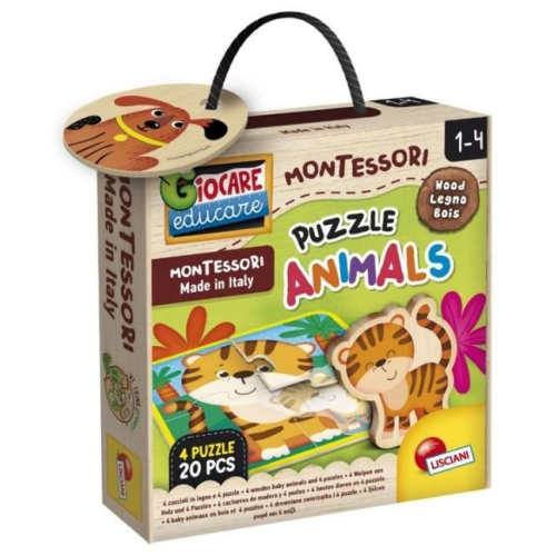 Puzzle drewniane ze zwierzętami Montessori