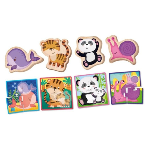 Puzzle drewniane ze zwierzętami Montessori-10550393