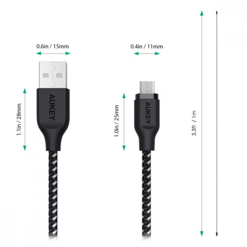 CB-AM2 nylonowy kabel Quick Charge micro USB-USB | 2m | 480 Mbps-10551739