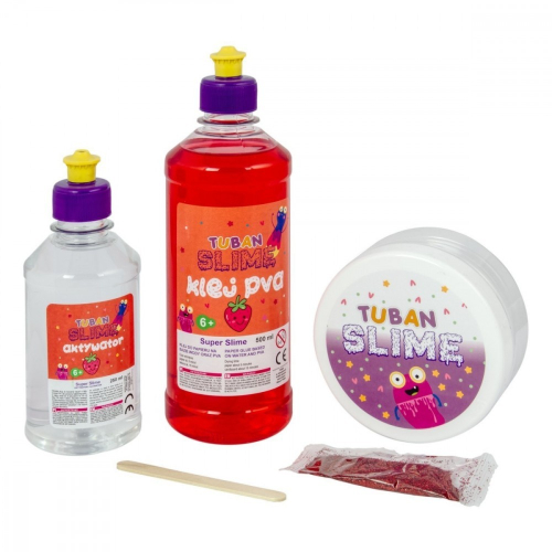 Masa plastyczna Zestaw super slime - Truskawka XL-1057624
