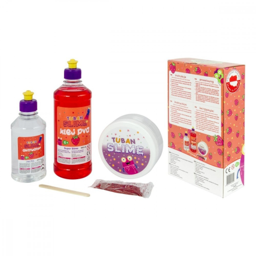 Masa plastyczna Zestaw super slime - Truskawka XL-1057625