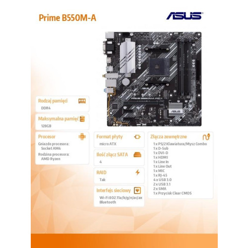 Płyta główna Prime B550M-A WIFI II AM4 4DDR4 HDMI M.2 mATX -10633127