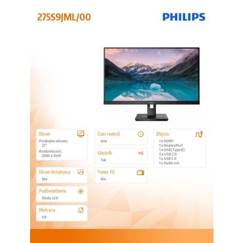 Monitor 275S9JML 27 cali VA HDMI DP Pivot Głośniki-10633207