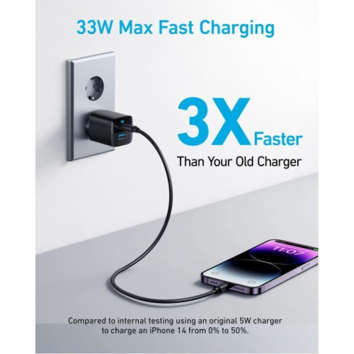 Ładowarka sieciowa 323 33W 1xUSB-A 1xUSB-C czarna-10634553