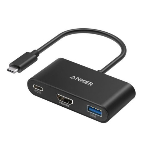USB-C Hub 3w1 4K HDMI szary
