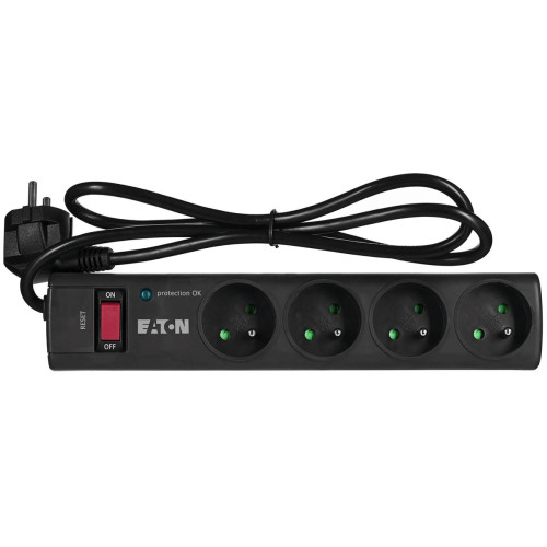 Listwa przeciwprzepięciowa EATON PS4F (4 x UTE; 10 A; kolor czarny)-10796160