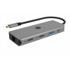 Stacja dokująca IB-DK4012-CPD 9w1, 2x HDMI, 4K60Hz, 3xUSB, 100W PD,LAN, Czytnik kart