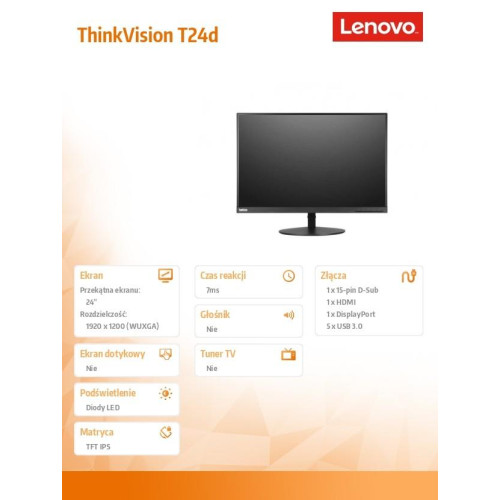 Monitor 24 ThinkVision T24d 61B4MAT1EU -1080843