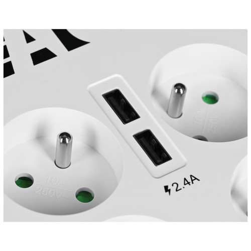 Listwa przeciwprzepięciowa EATON PB6UF (6 x UTE; 10 A; kolor biały)-10810440