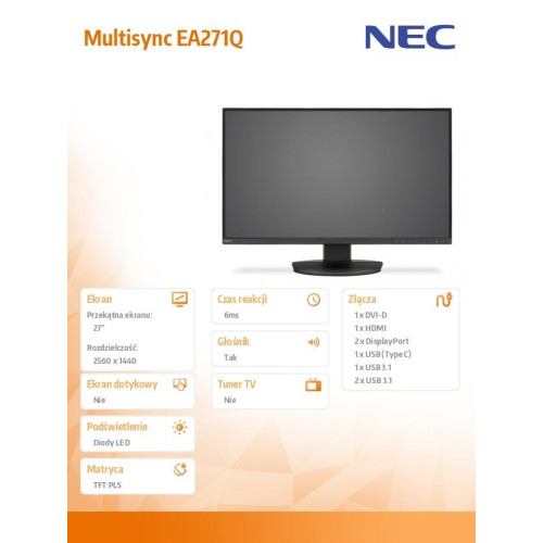 Monitor Multisync EA271Q 27 WQHD Czarny -1081858