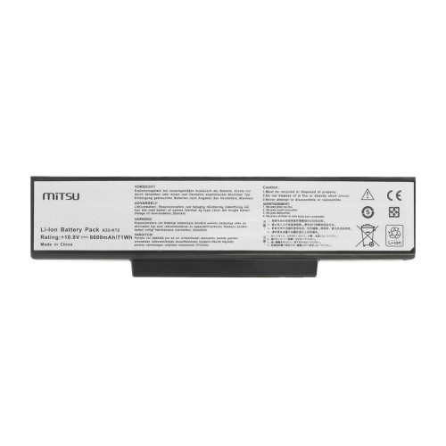 Bateria Mitsu do Asus K72, K73, N73, X77 (6600mAh)-10846293