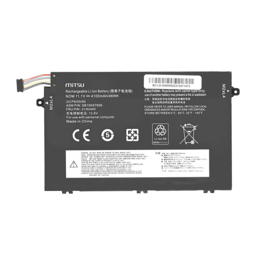 Bateria Mitsu do Lenovo ThinkPad E480, E580-10849565
