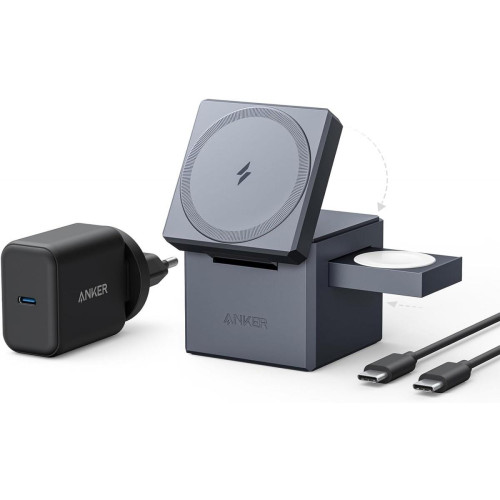Ładowarka 3-in-1 Cube MagSafe szara-10162275