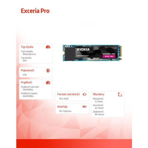 Dysk SSD Exceria Pro 2TB NVMe 2280-10855555