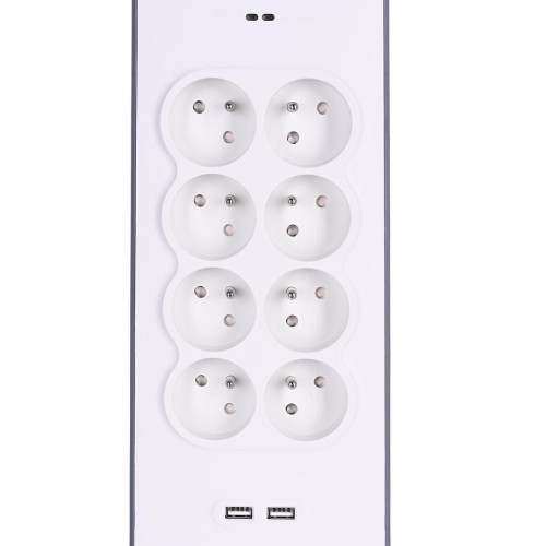 Listwa zasilająca Belkin Power Surge 8-PORT + 2xUSB-A 18W 900J 2m Grey/White-10867983