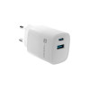 Ładowarka sieciowa Ribera GAN 1X USB-A + 1X USB-C 30W Biała