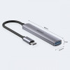 HUB USB-C; 3x USB-A 2.0 1x USB-A 5 Gbps Aluminiowy-10964171