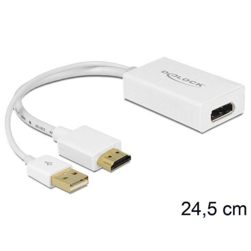 Adapter HDMI(M)->Displayport(F)+USB(M) 24cm-1093236