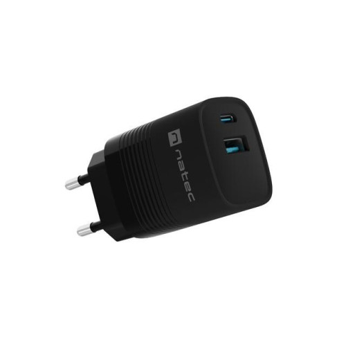 Ładowarka sieciowa Ribera GAN 1X USB-A + 1X USB-C 30W Czarna-10963351