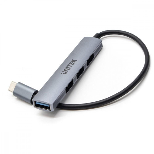 HUB USB-C; 3x USB-A 2.0 1x USB-A 5 Gbps Aluminiowy-10964170